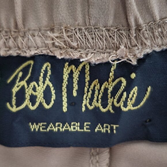 Bob Mackie Wearable Art Pull-On Stretchy Wide Leg Tan Pants Size L - Picture 8 of 12